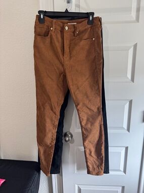 Good American Faux Suede Camel Skinny Good Waist 8/29